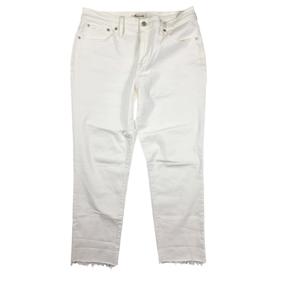 Madewell White Raw Hem "The Perfect Vintage Jeans" Women's Petite Size 31 NWOT - Picture 1 of 8